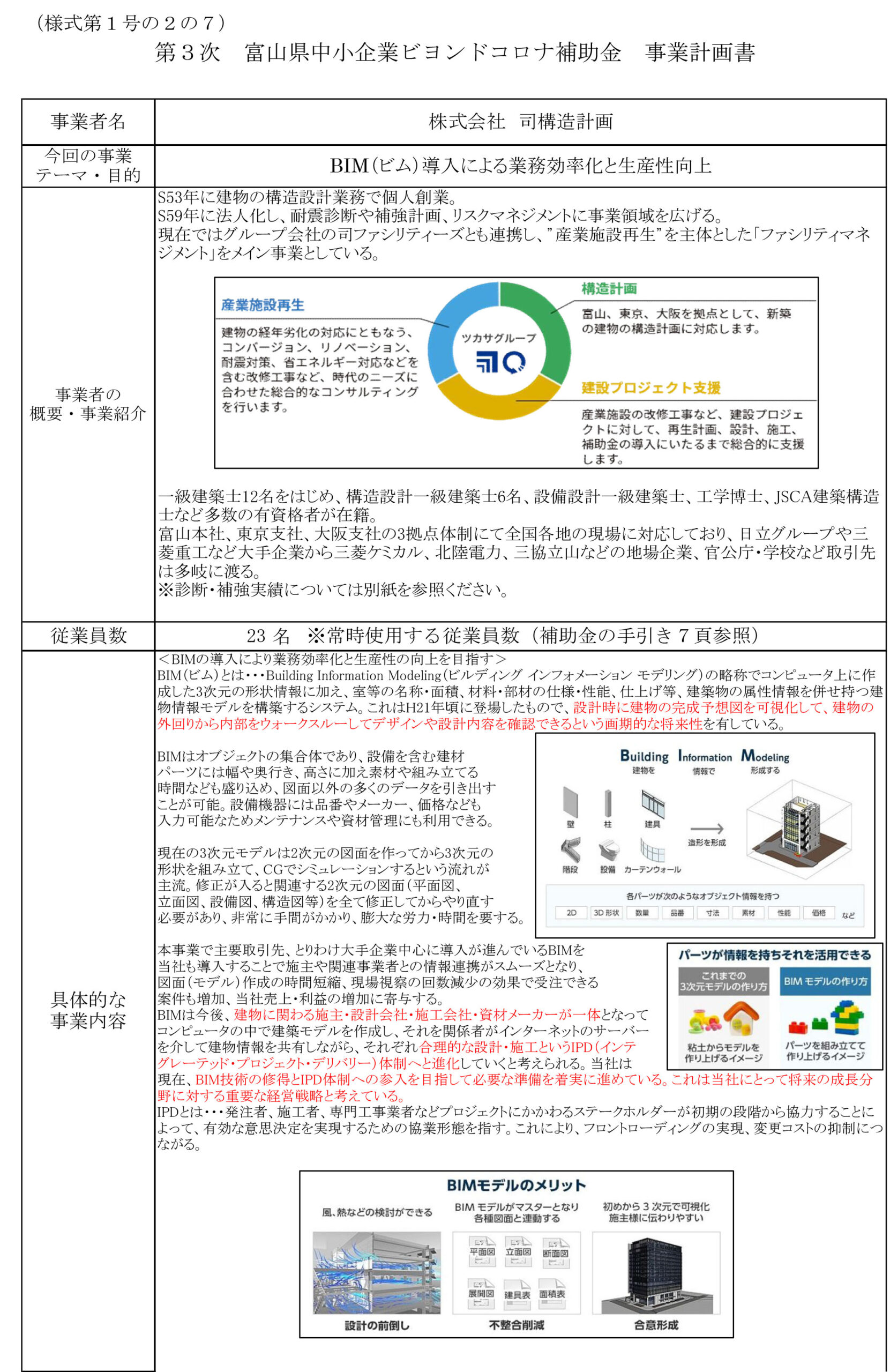 第３次　富山県中小企業ビヨンドコロナ補助金　事業計画書